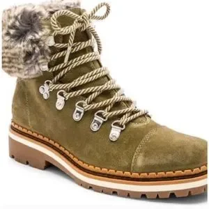 Sam Edelman Shoes Samedelman Bowen Moss Green Combat Fur Lined